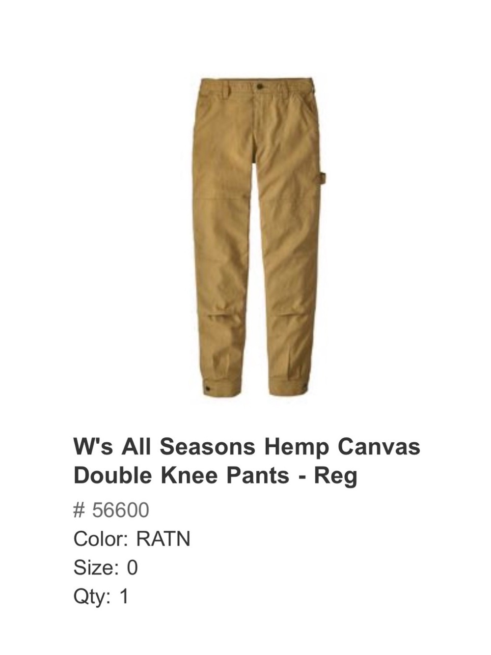 Patagonia All Seasons Hemp Canvas Double Knee Pants - Tan